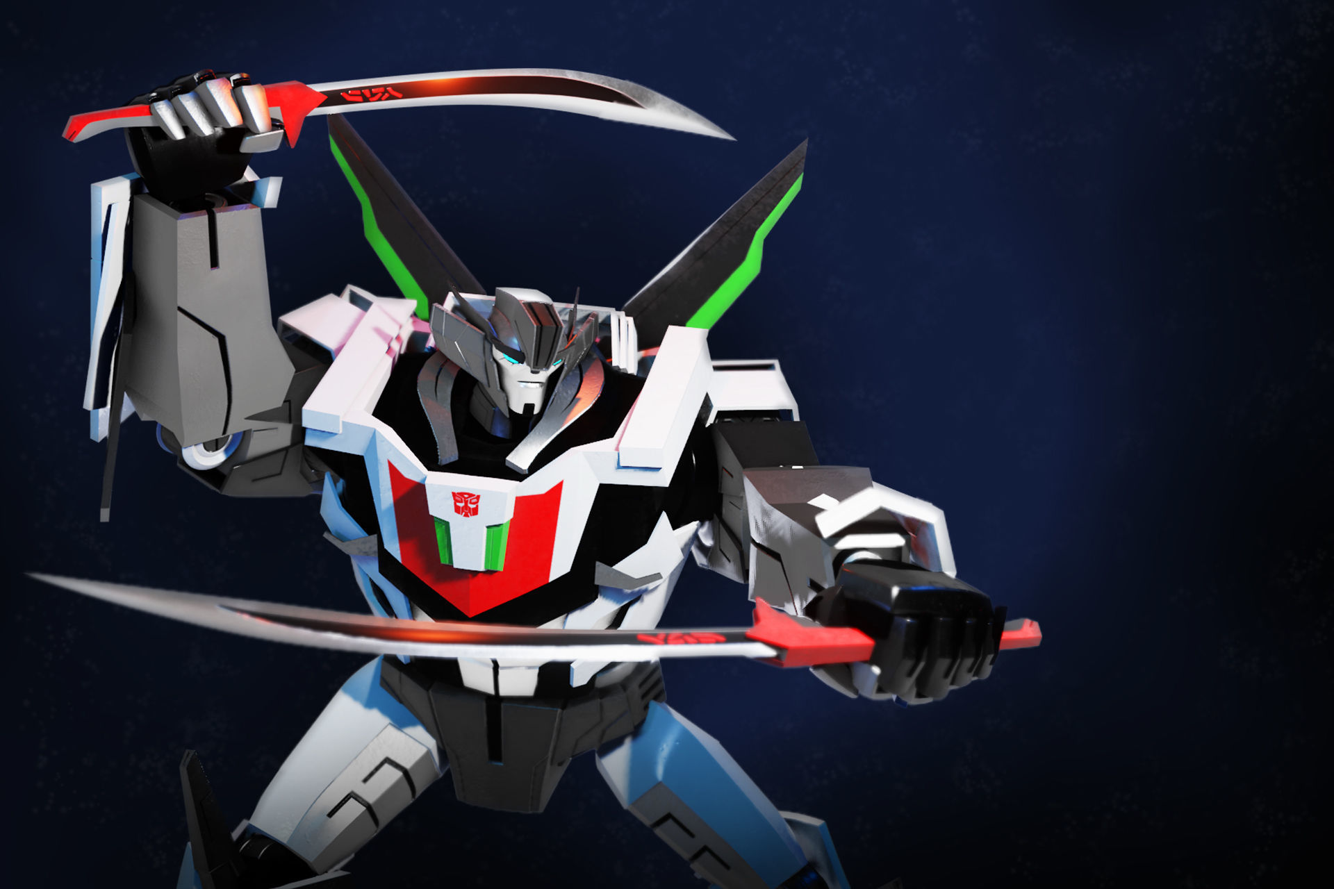 Wheeljack Transformers Prime Character Rig Low-poly 3D model_2