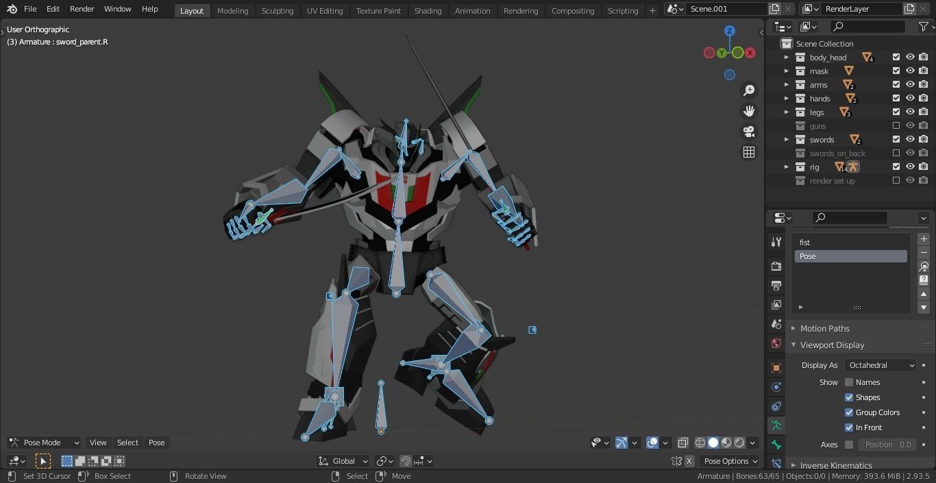 Wheeljack Transformers Prime Character Rig Low-poly 3D model_14
