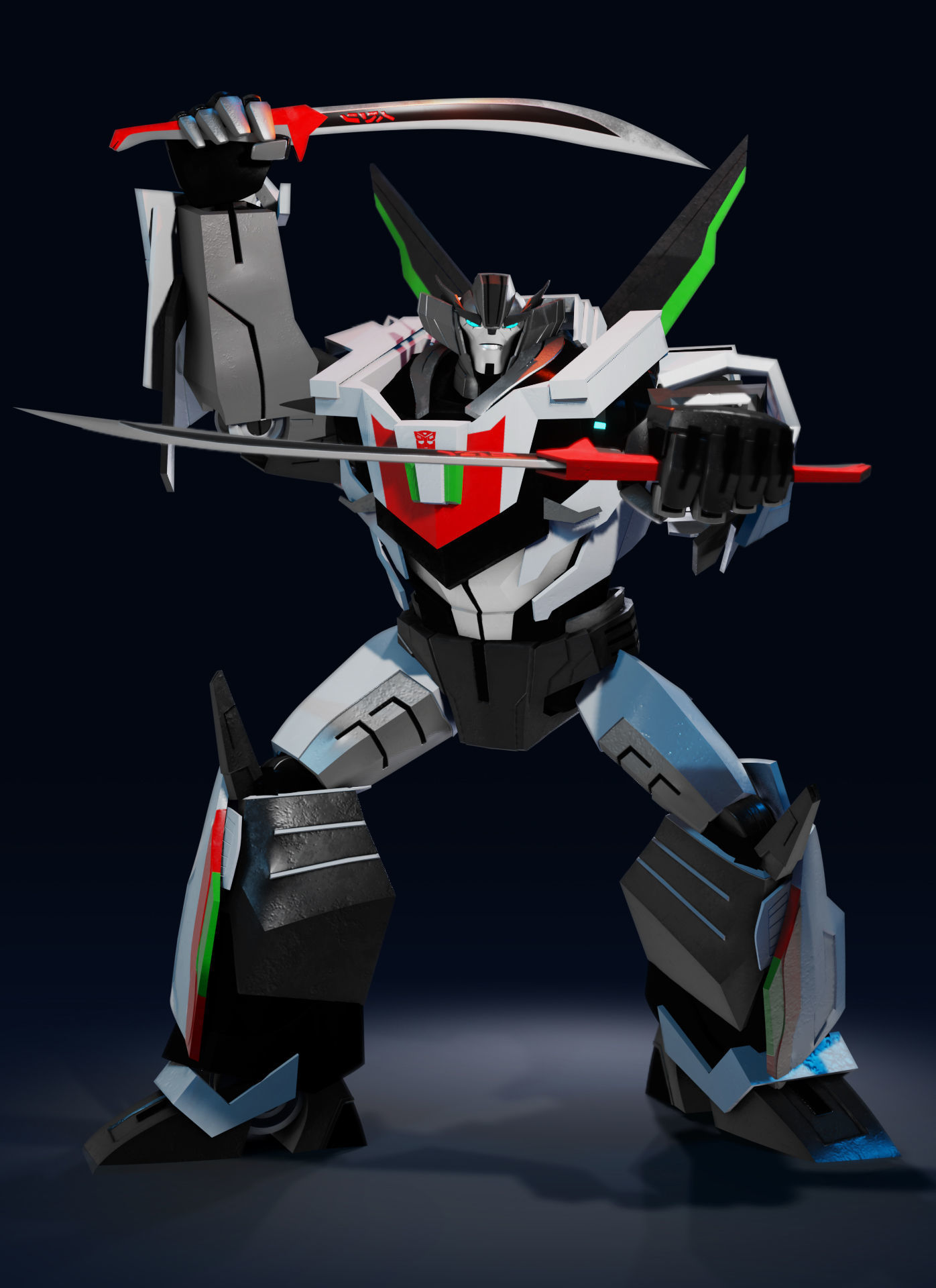 Wheeljack Transformers Prime Character Rig Low-poly 3D model_1