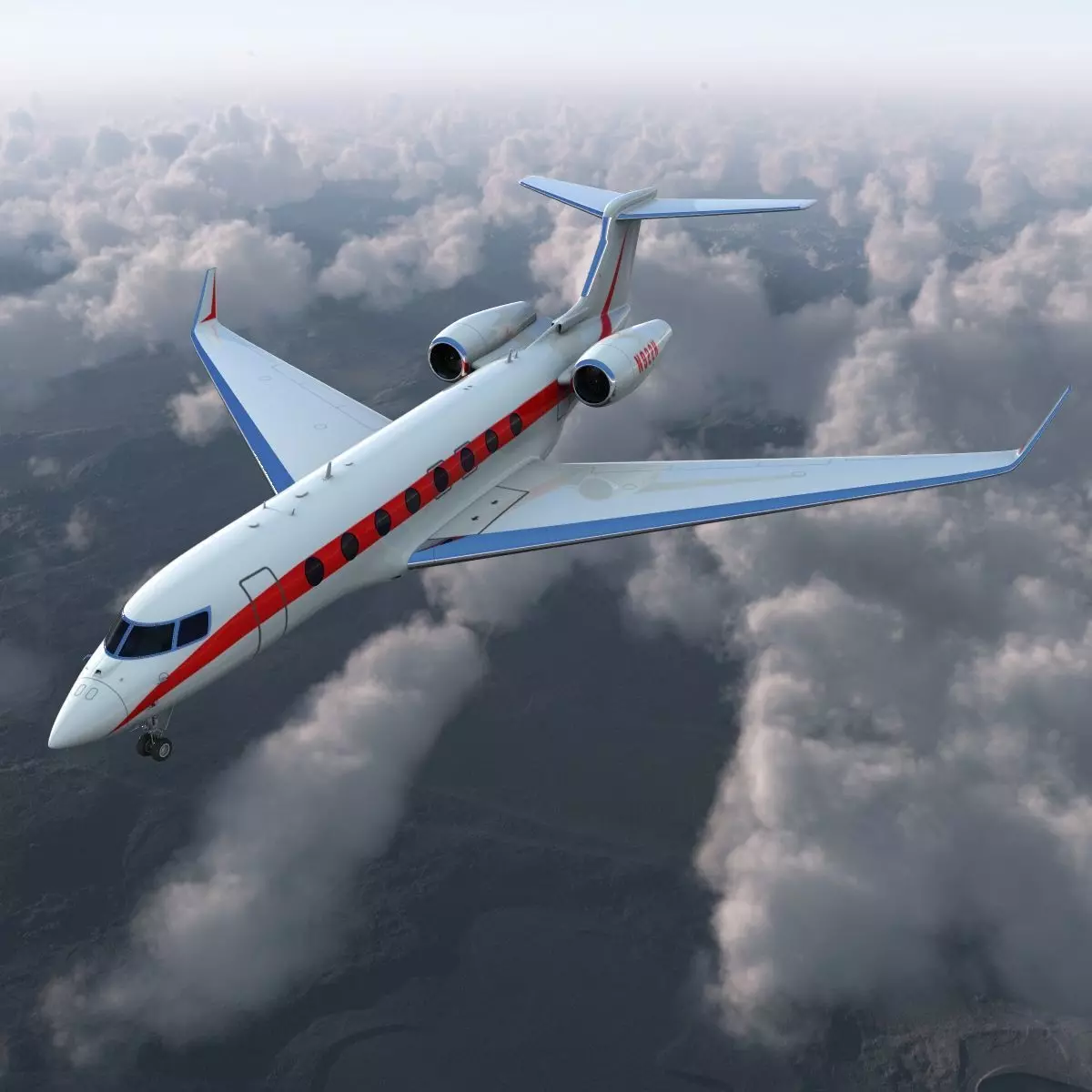Business Jet Gulfstream G650 Rigged 3D model