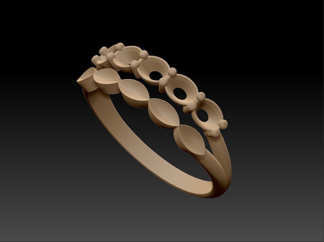 Diamond Ring oval-M 3D print model_8