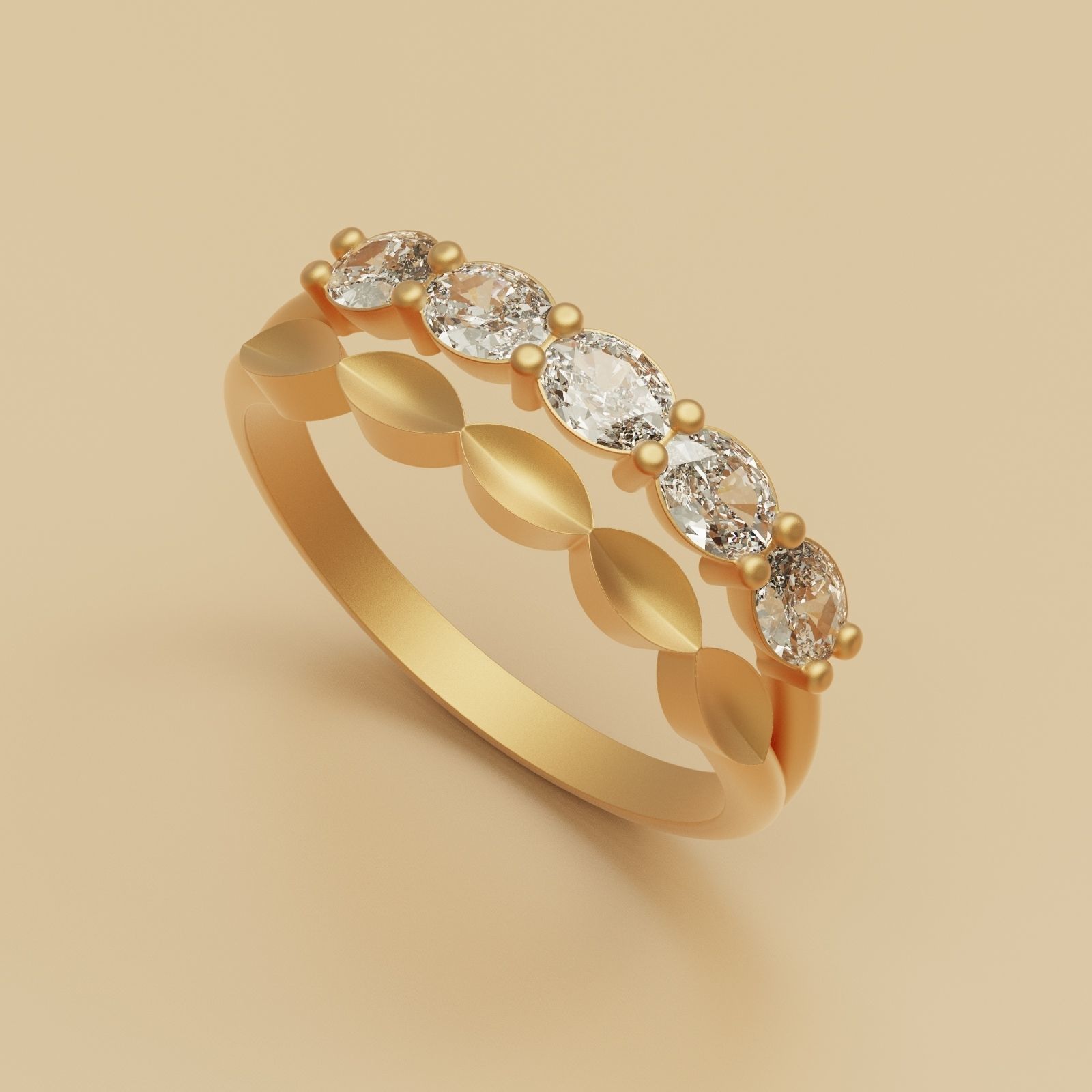 Diamond Ring oval-M 3D print model_6