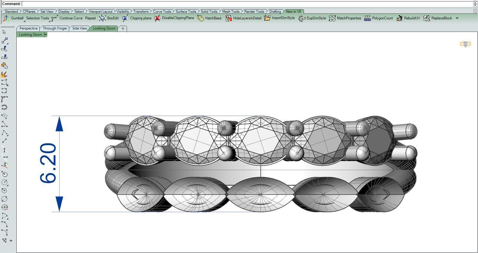 Diamond Ring oval-M 3D print model_11