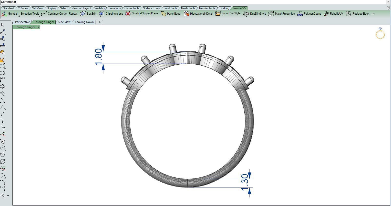 Diamond Ring oval-M 3D print model_12