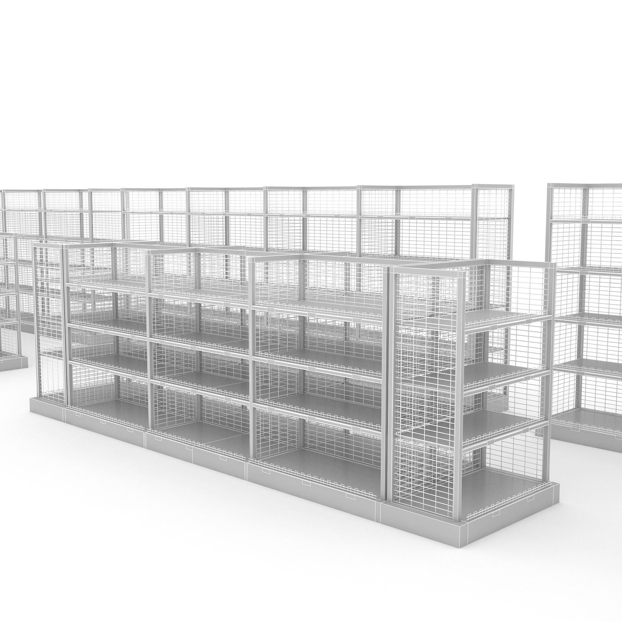 3D various market stands model Low-poly 3D model_5