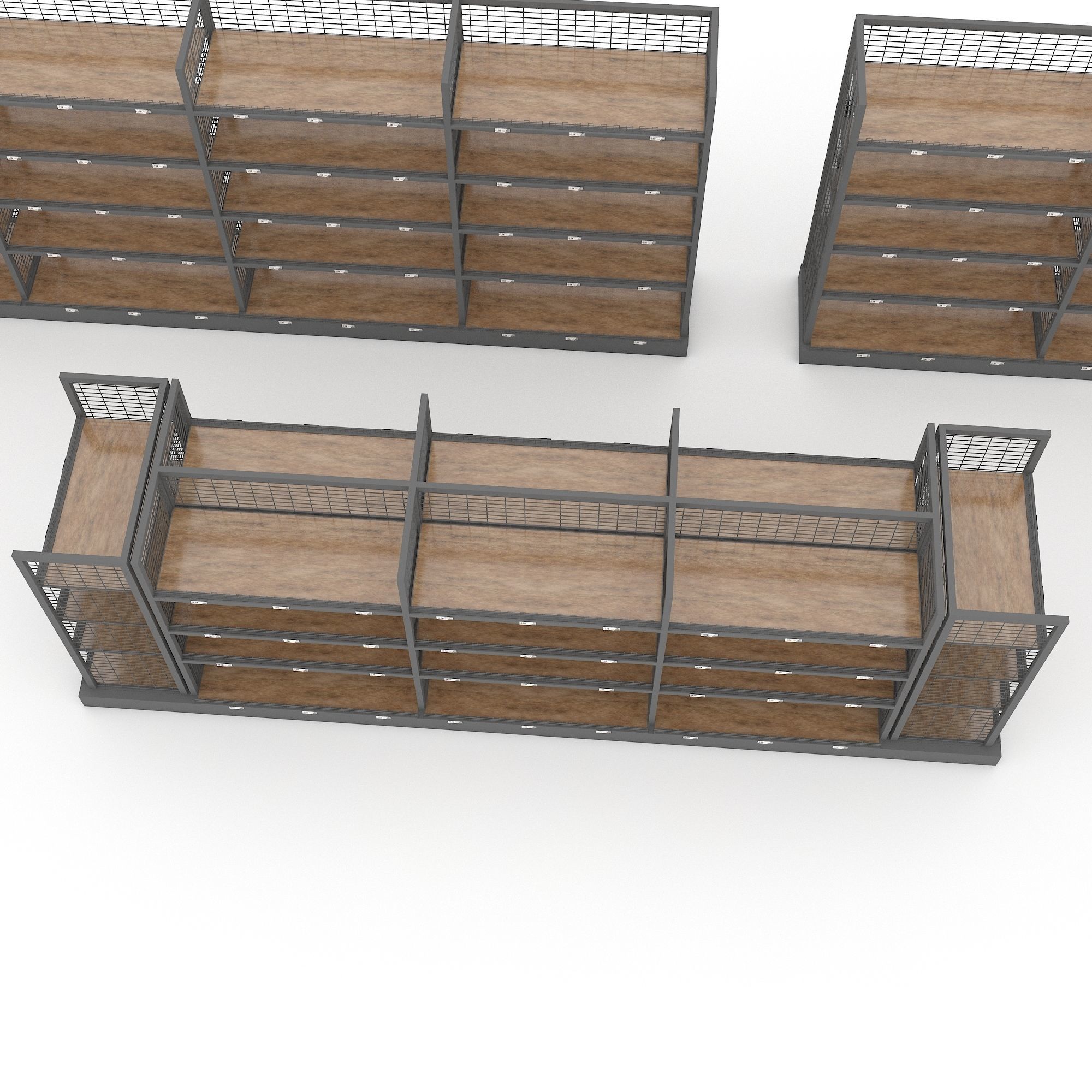 3D various market stands model Low-poly 3D model_3