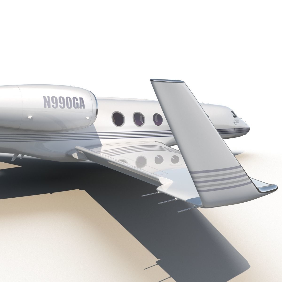 Gulfstream G450 Rigged 3D model_9