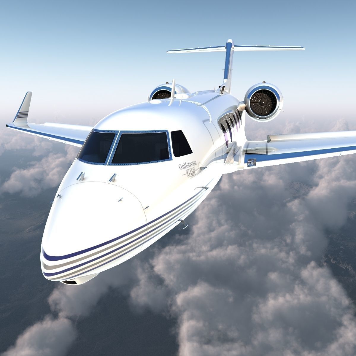 Gulfstream G450 Rigged 3D model_49