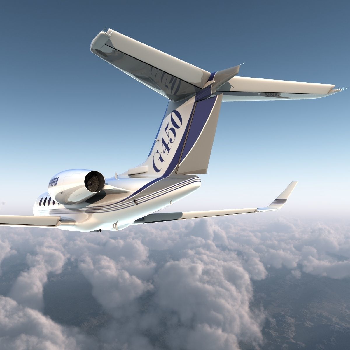 Gulfstream G450 Rigged 3D model_47