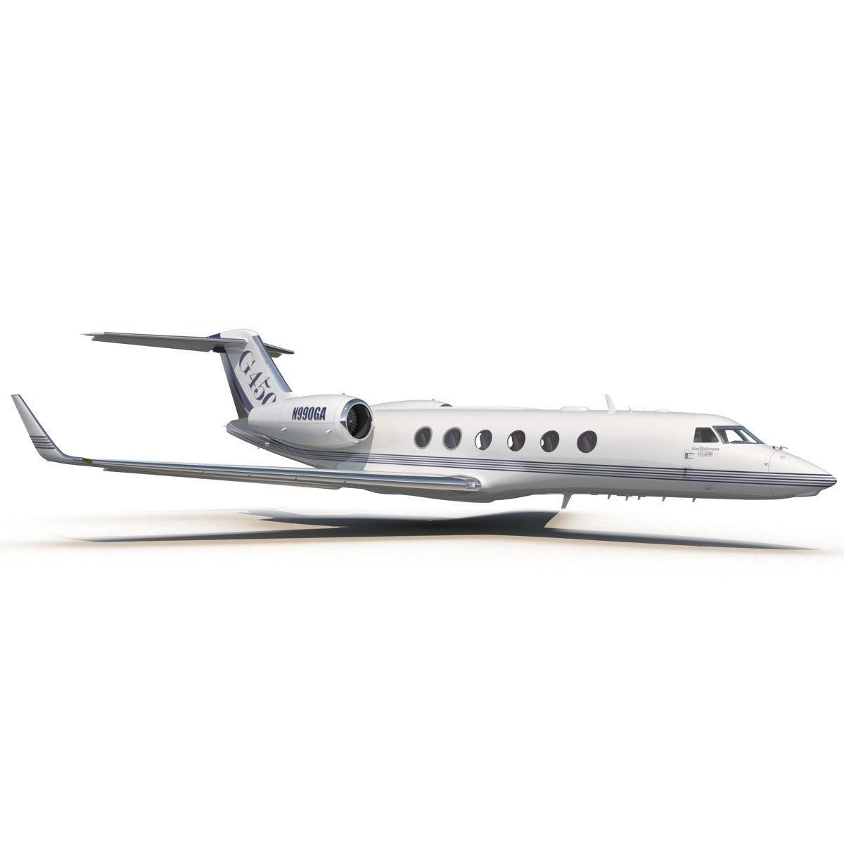 Gulfstream G450 Rigged 3D model_3