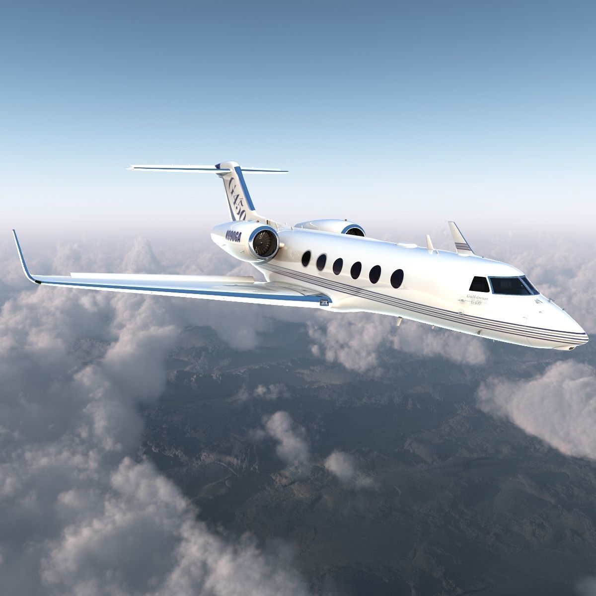 Gulfstream G450 Rigged 3D model_41