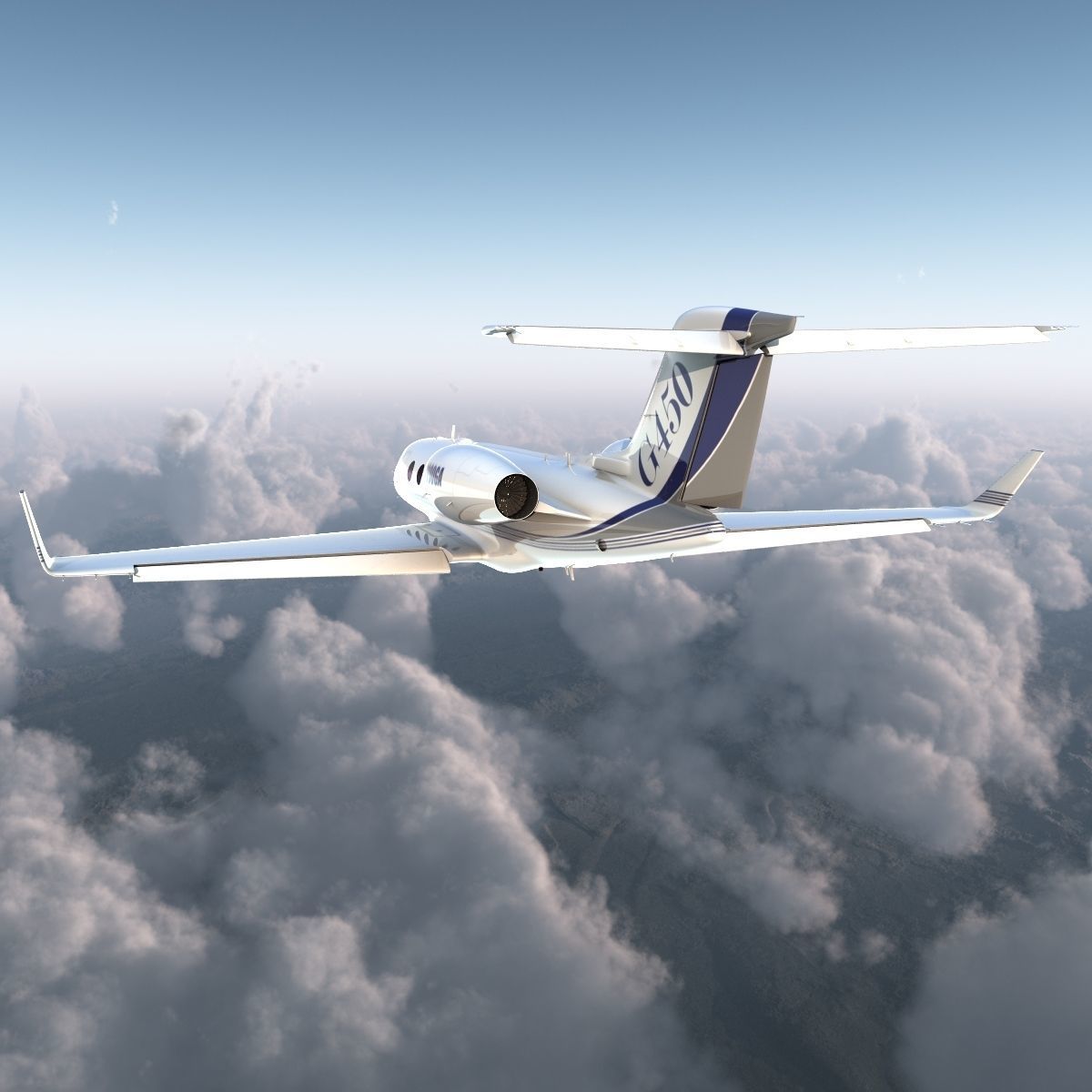 Gulfstream G450 Rigged 3D model_44