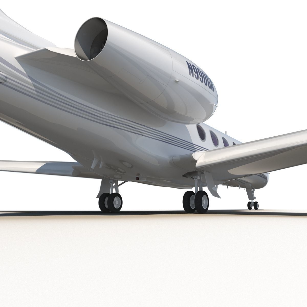 Gulfstream G450 Rigged 3D model_4