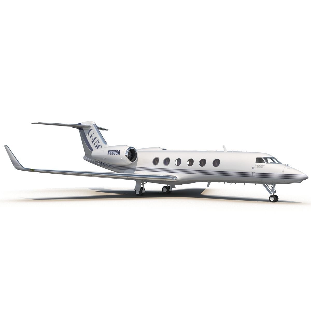 Gulfstream G450 Rigged 3D model_2