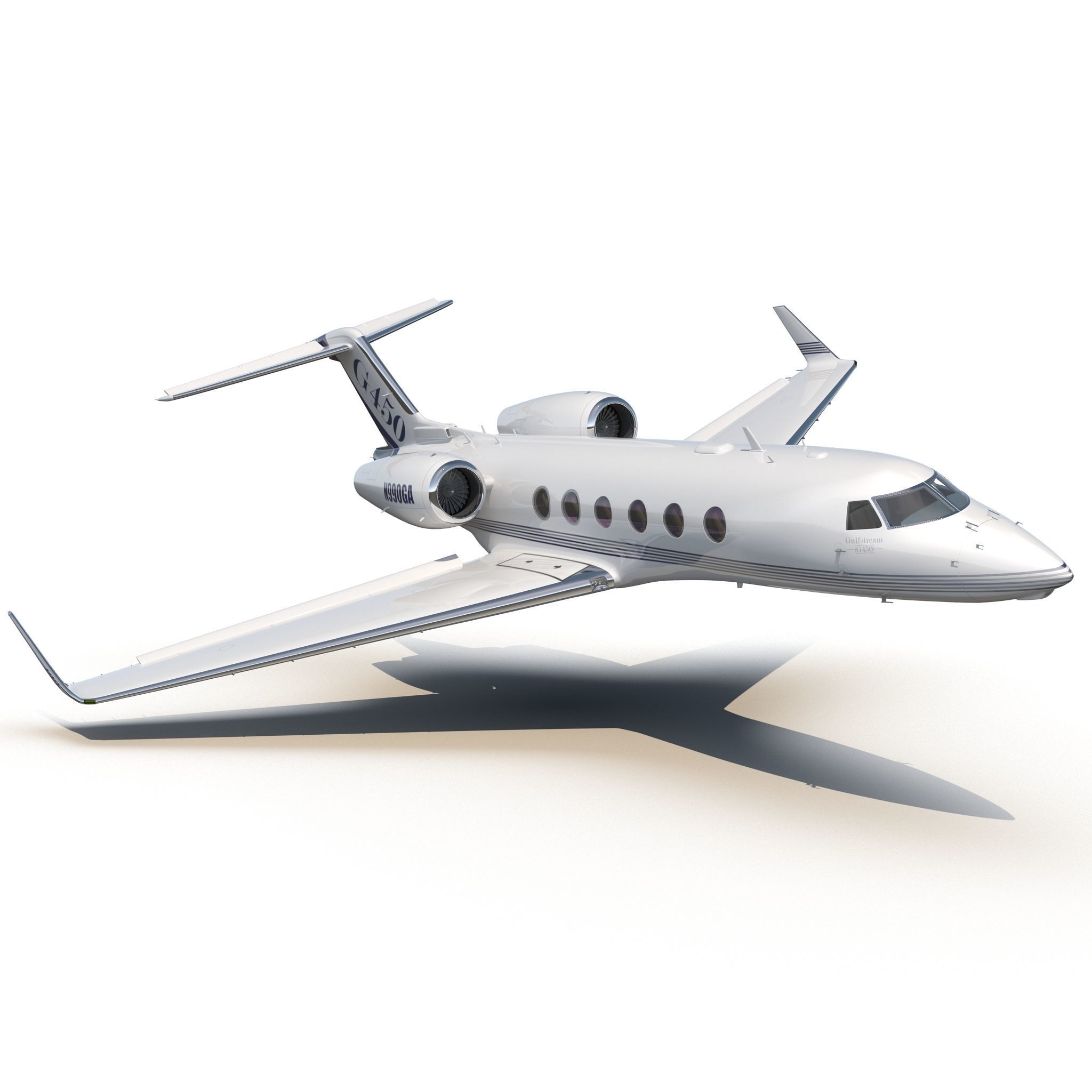 Gulfstream G450 Rigged 3D model_1