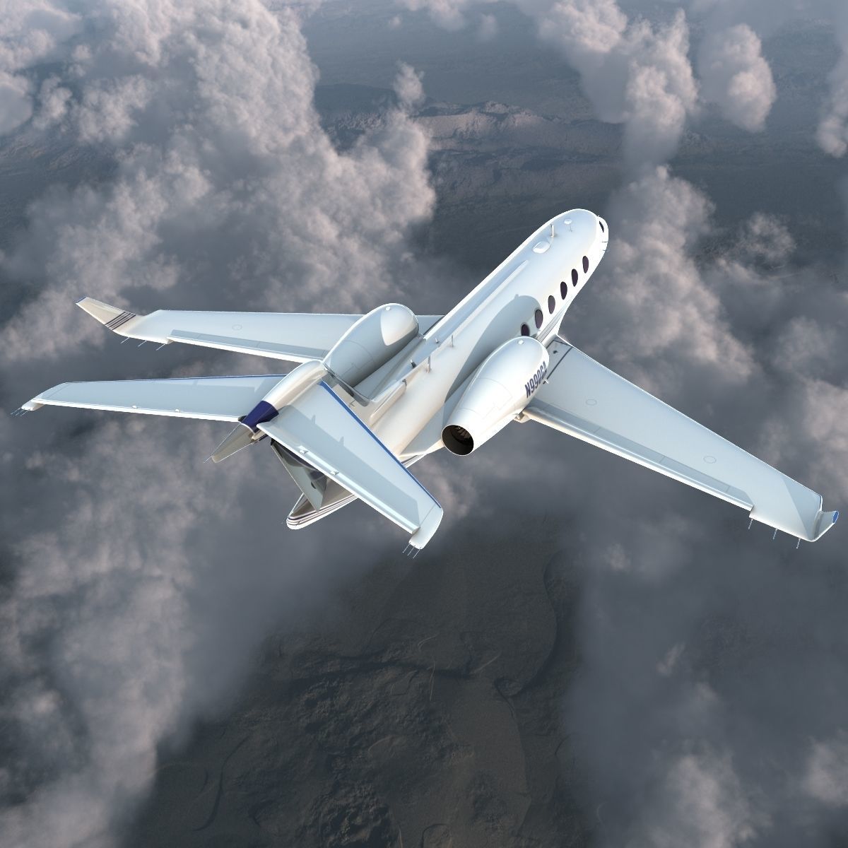 Gulfstream G450 Rigged 3D model_50