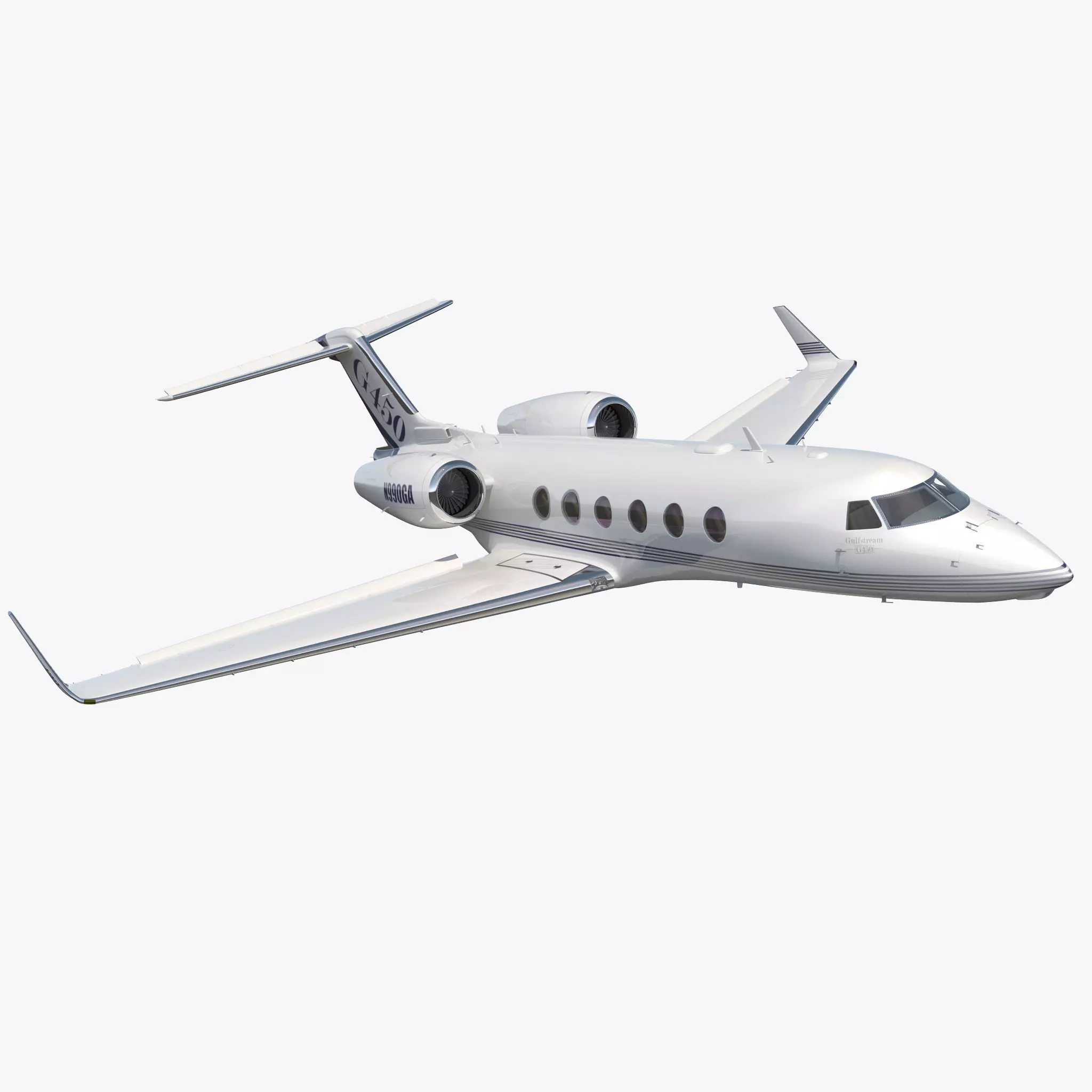 Gulfstream G450 Rigged 3D model_0