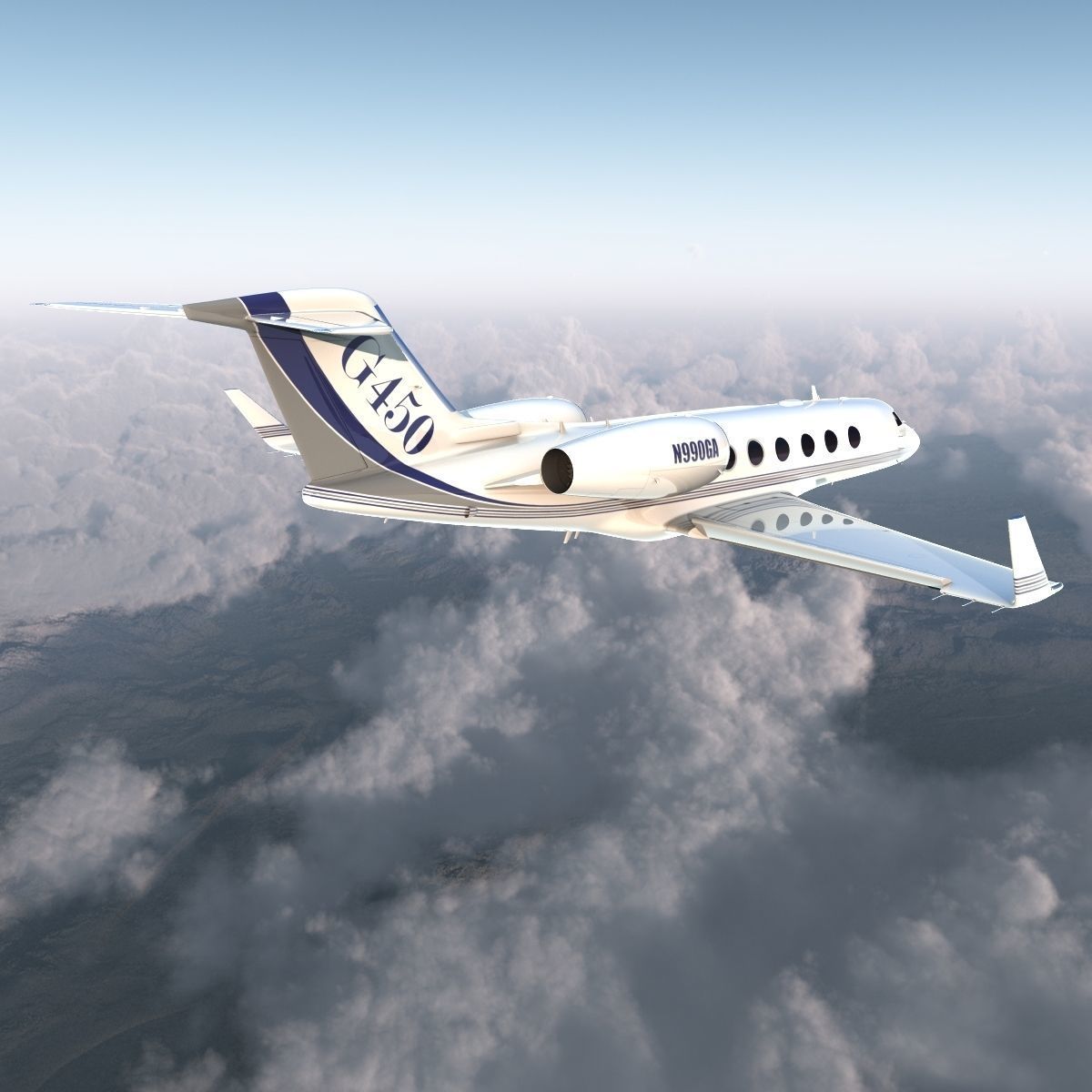 Gulfstream G450 Rigged 3D model_43