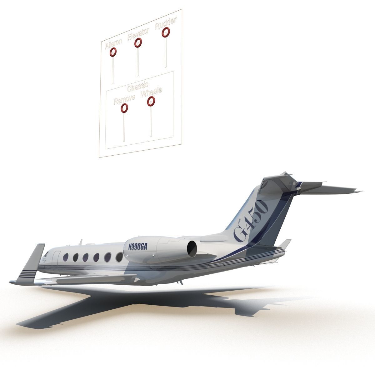 Gulfstream G450 Rigged 3D model_14