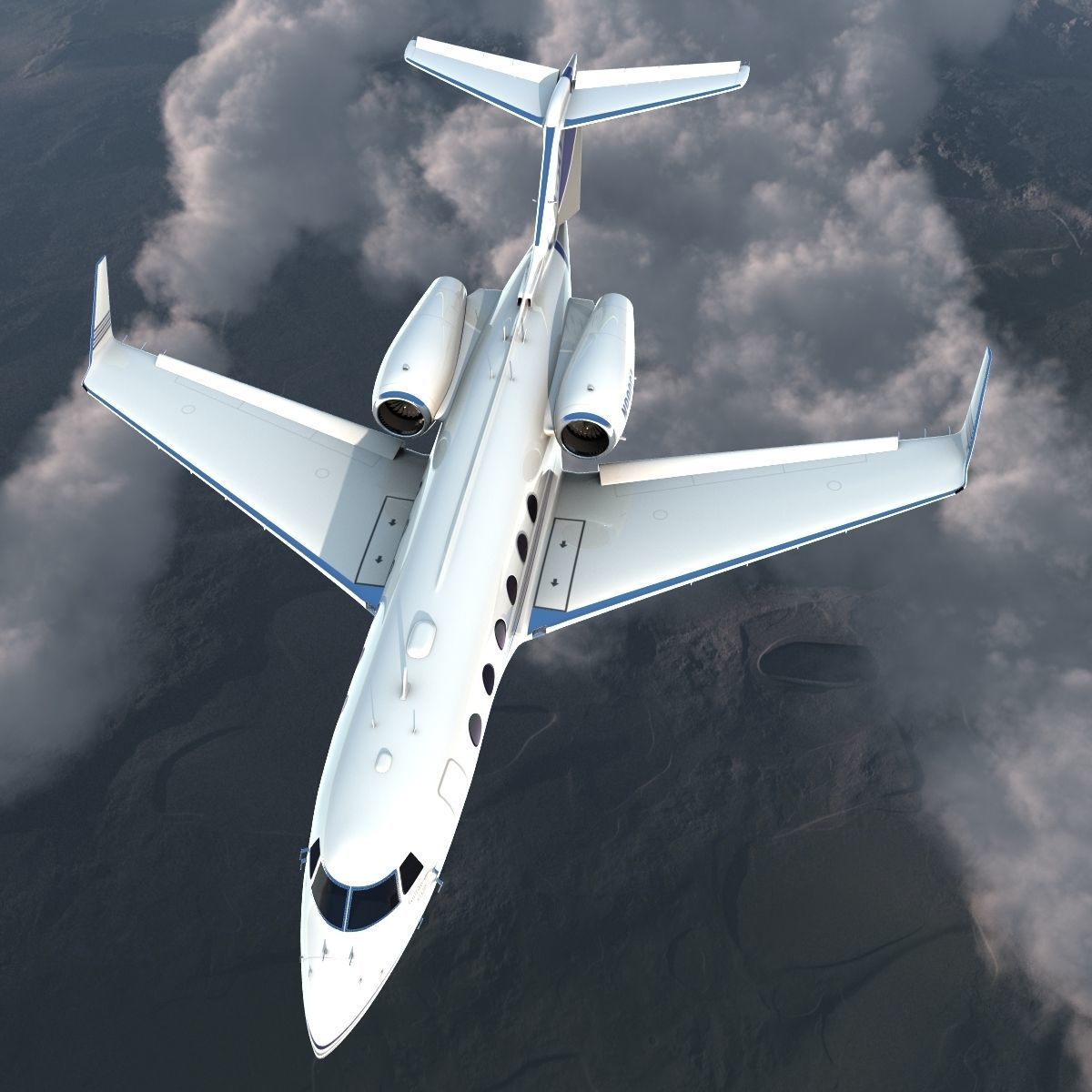 Gulfstream G450 Rigged 3D model_42