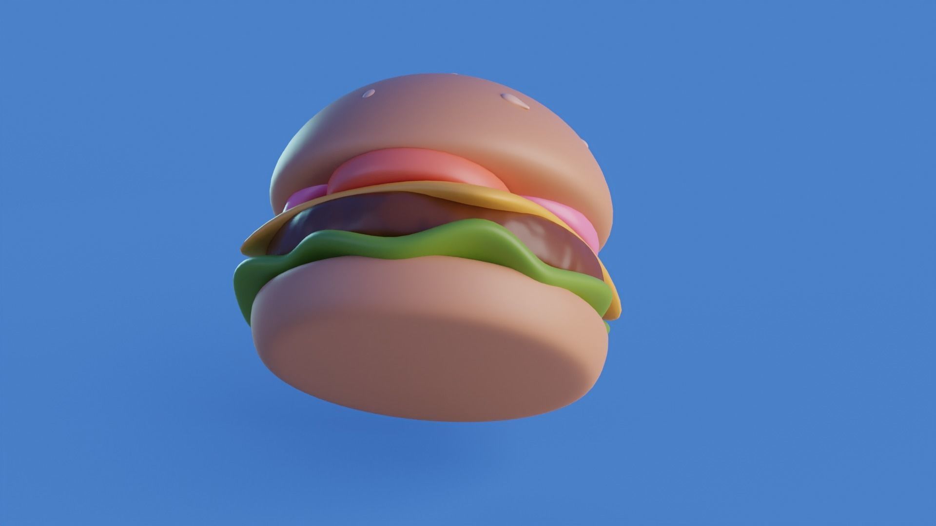Cartoon Hamburger Low-poly 3D model_11