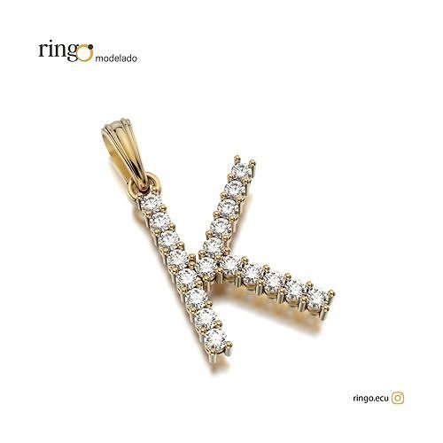  Letter Pendant Tennis K 3D print model