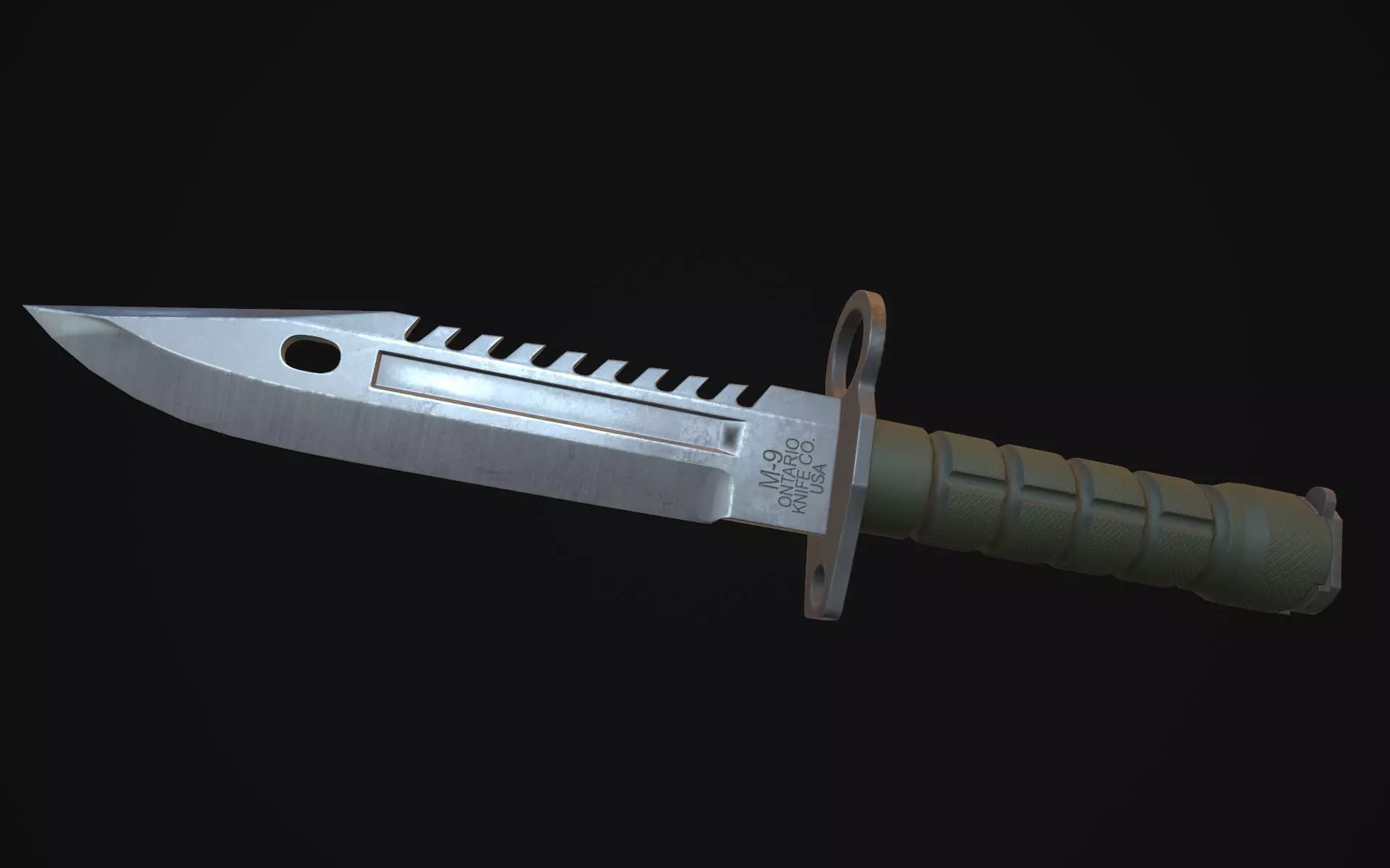 M9 Bayonet Low-poly 3D model_0