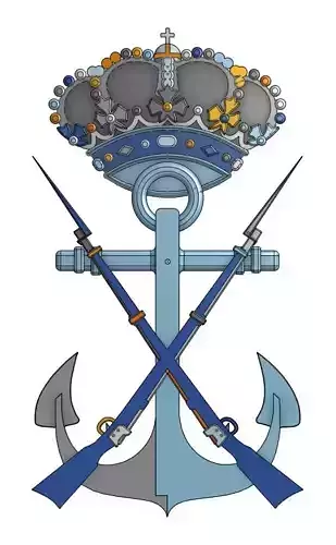 SHIELD OF MARINES SPANISH ESCUDO INFANTERIA DE MARINA ESPANOLA 3D print model