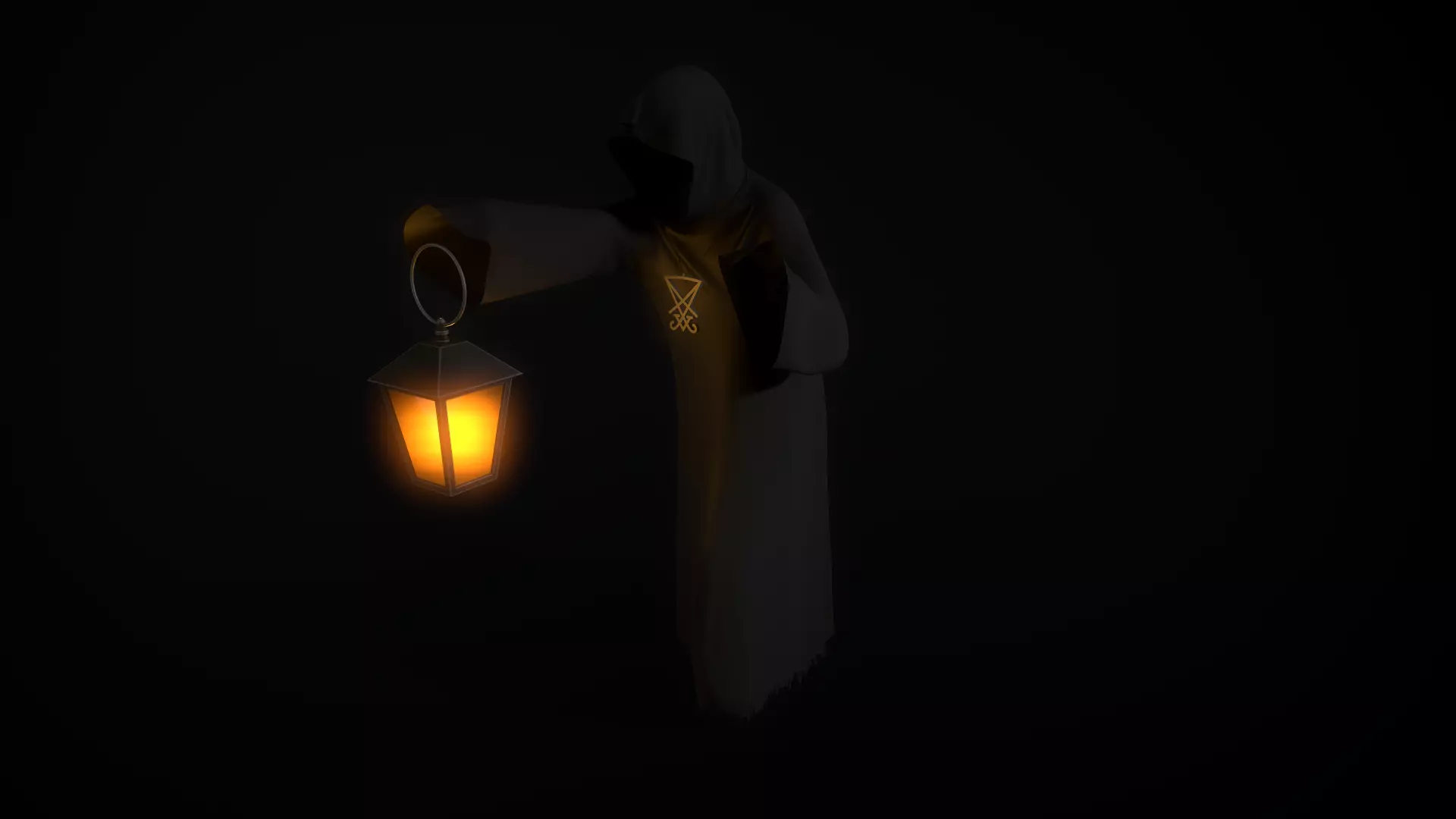 Scary ghost 2 Low-poly 3D model_0
