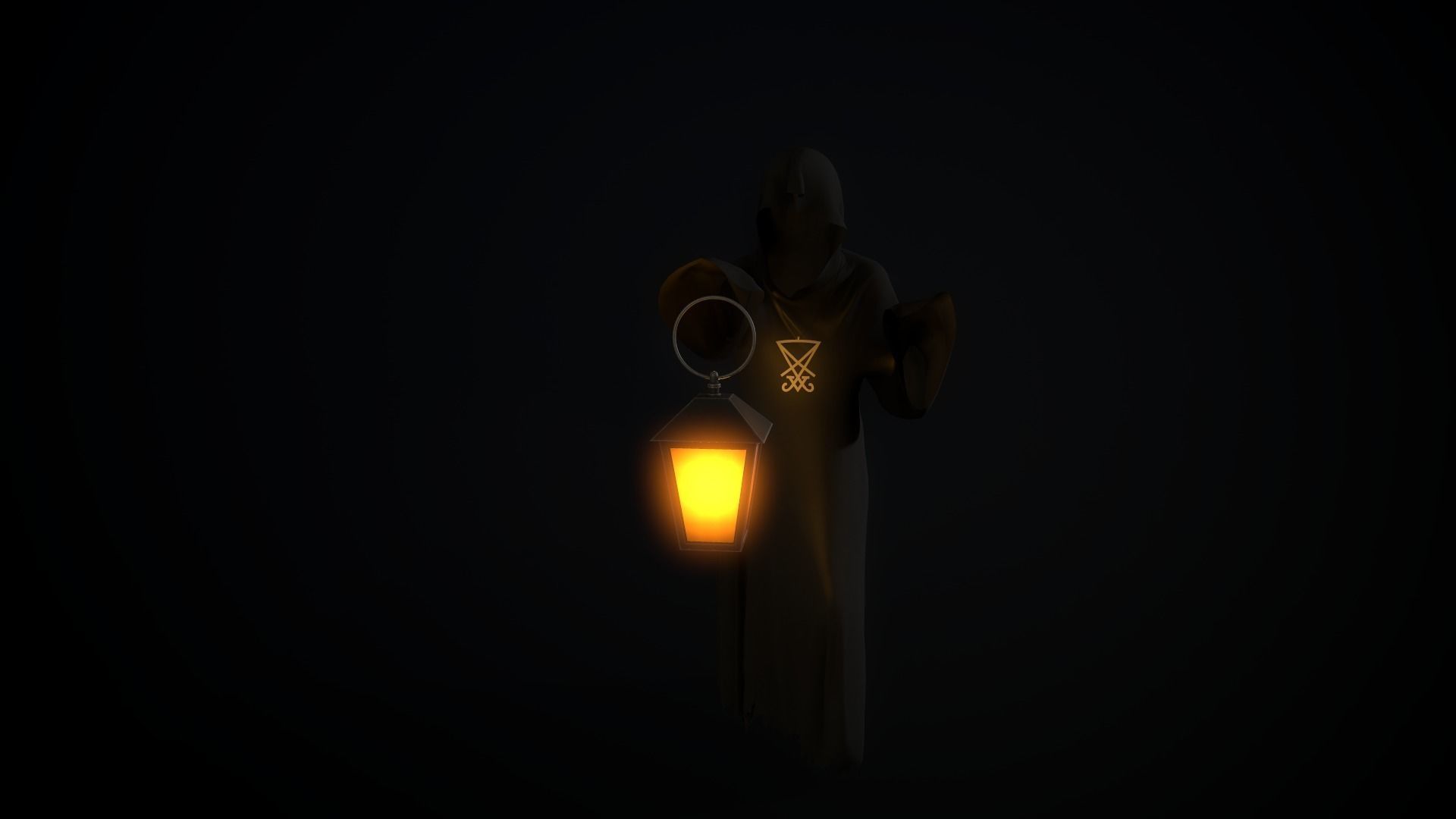 Scary ghost 2 Low-poly 3D model_2