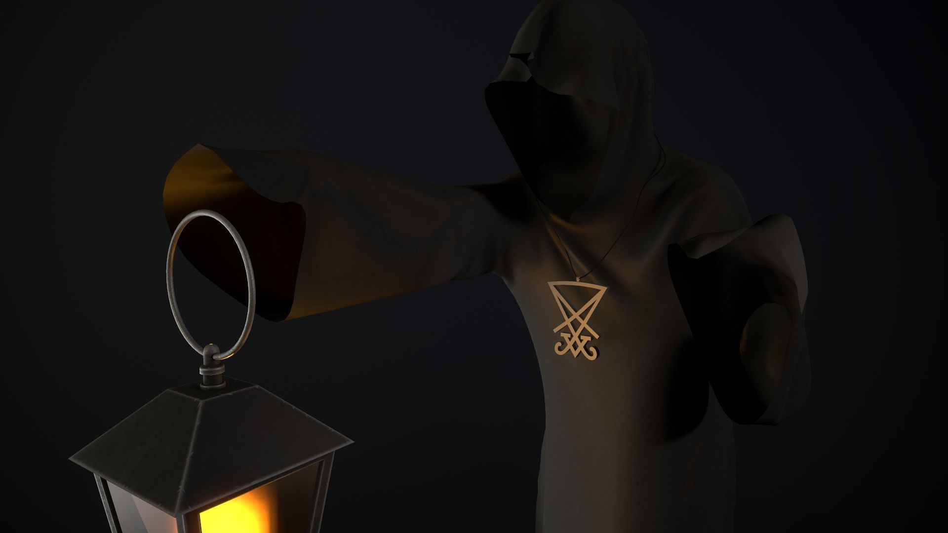 Scary ghost 2 Low-poly 3D model_4