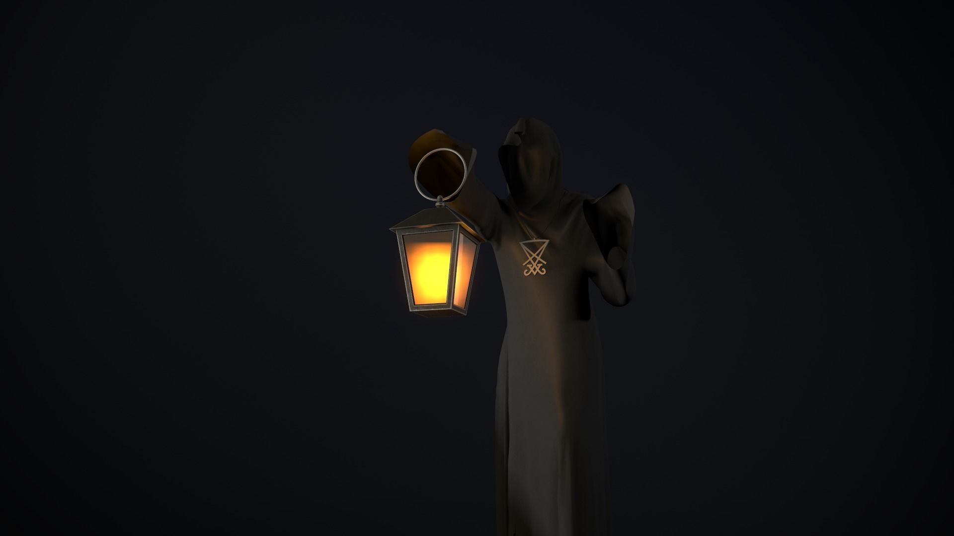 Scary ghost 2 Low-poly 3D model_6