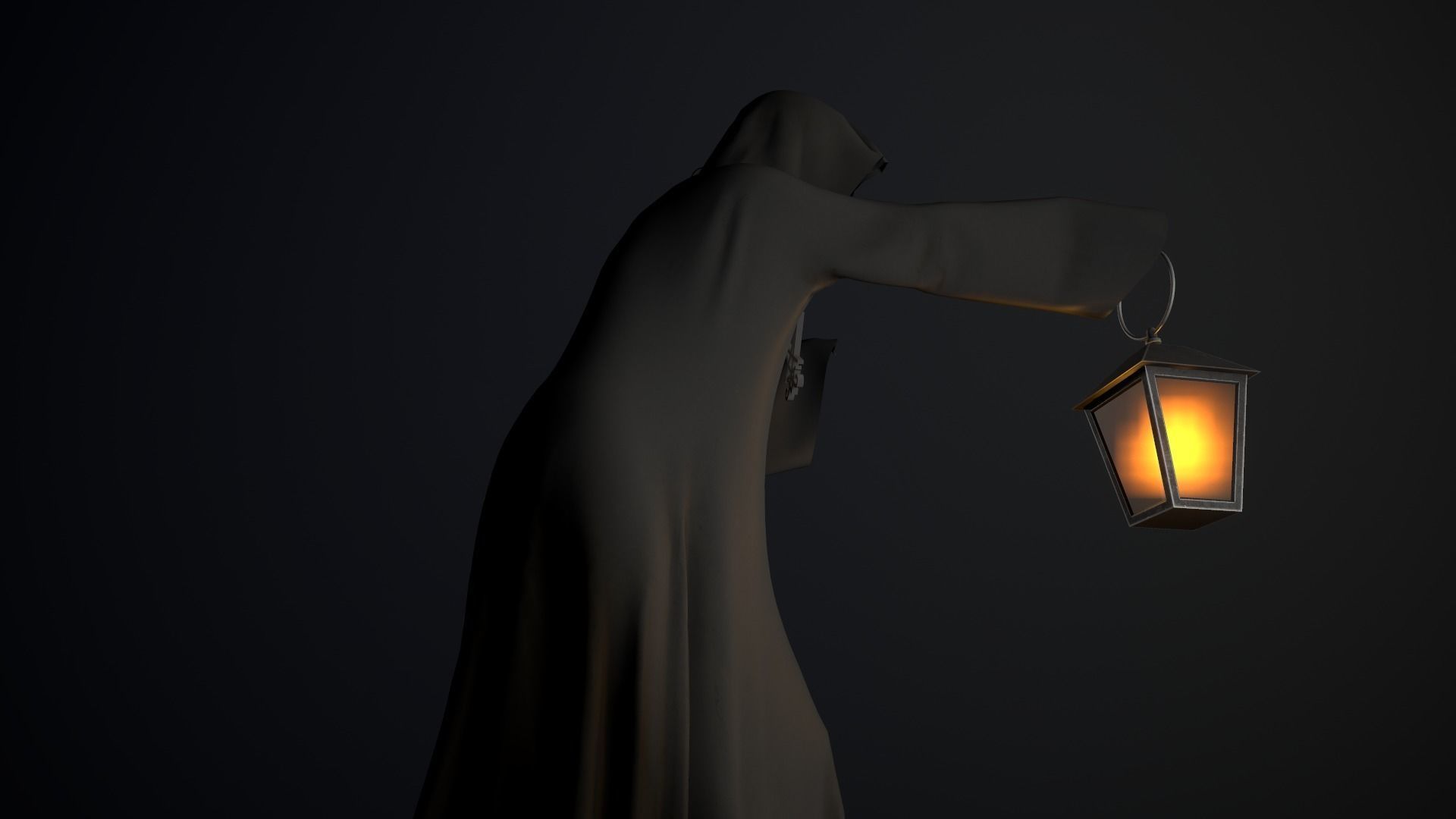 Scary ghost 2 Low-poly 3D model_11