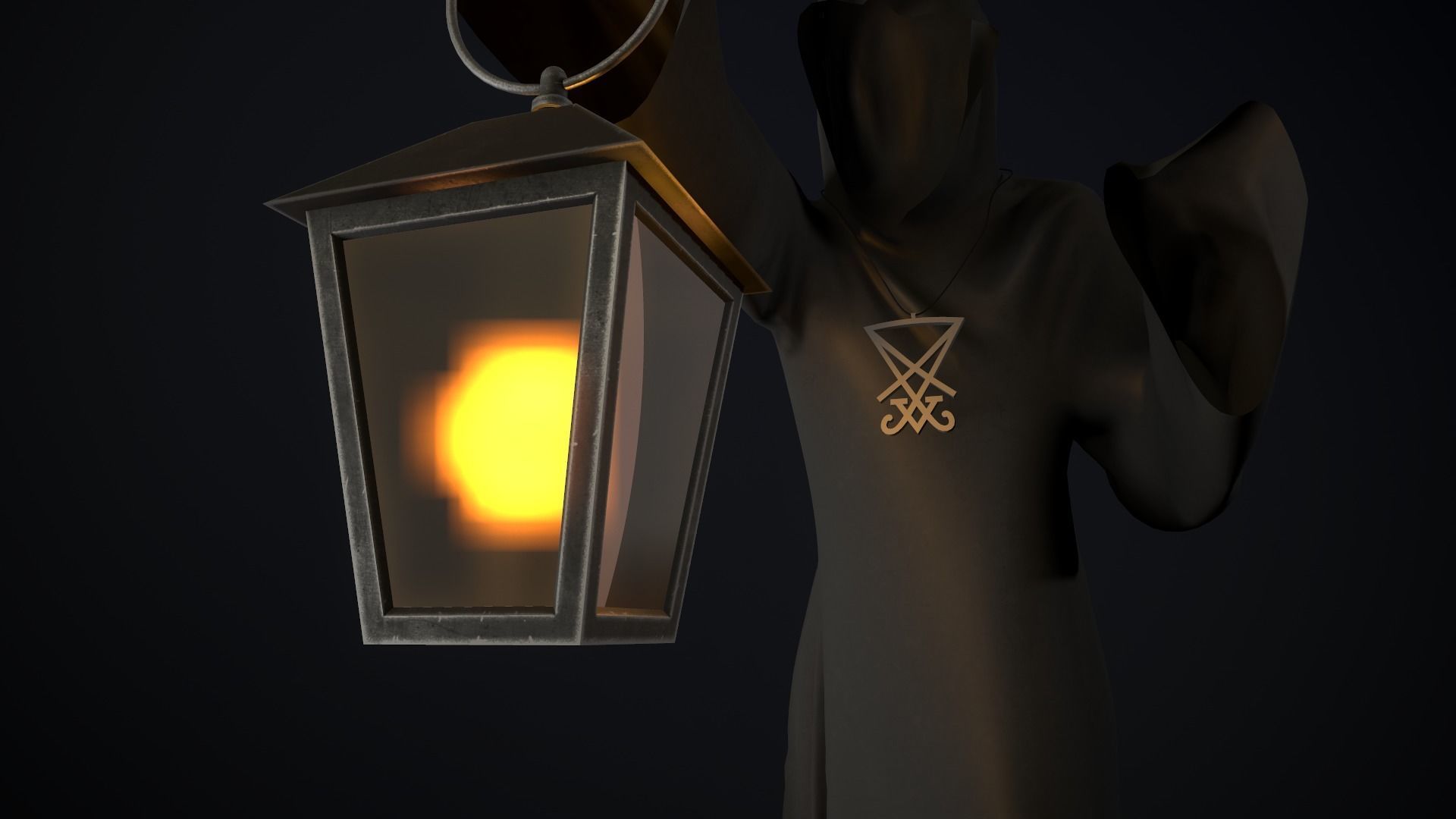 Scary ghost 2 Low-poly 3D model_7