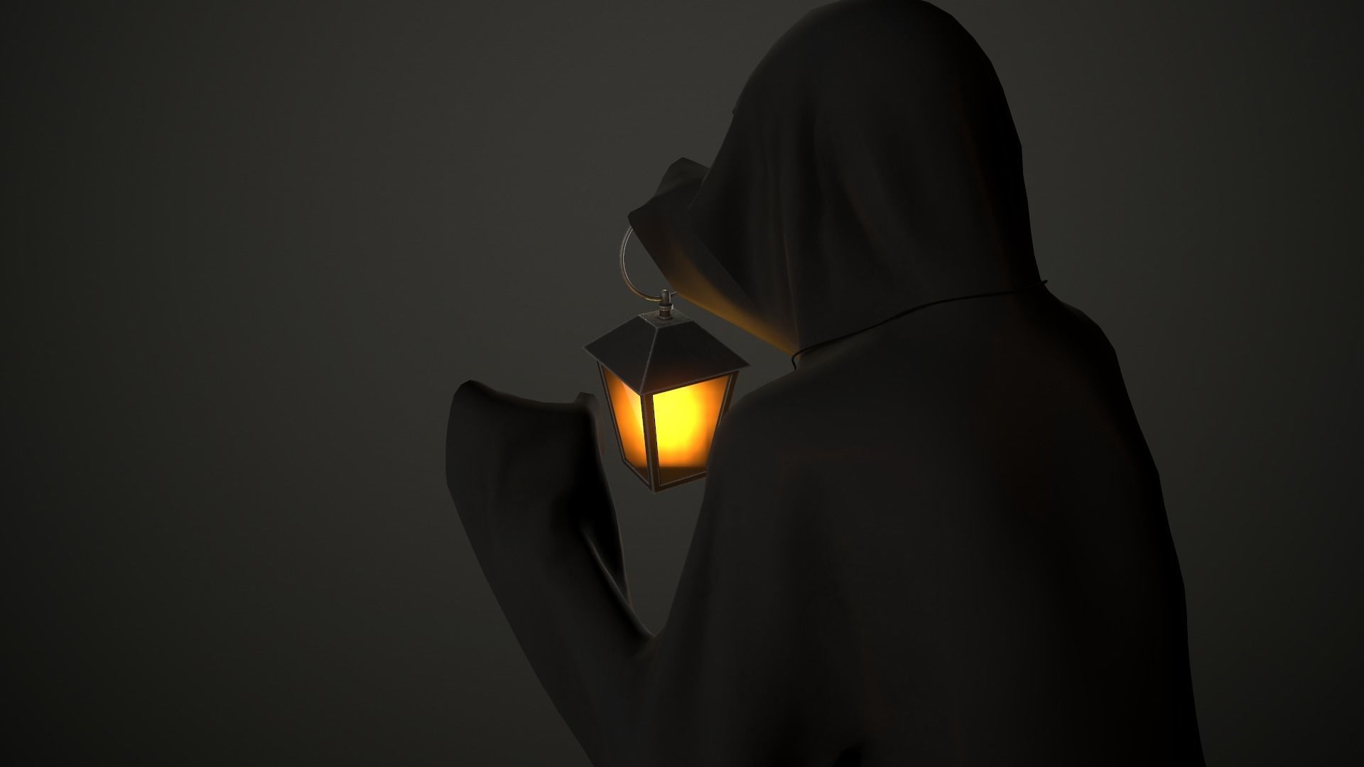 Scary ghost 2 Low-poly 3D model_10