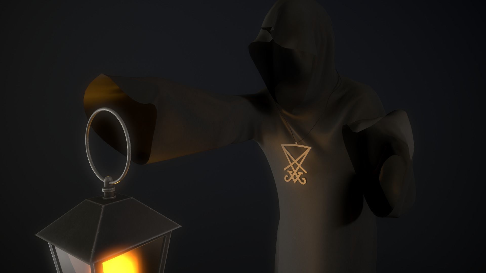 Scary ghost 2 Low-poly 3D model_3