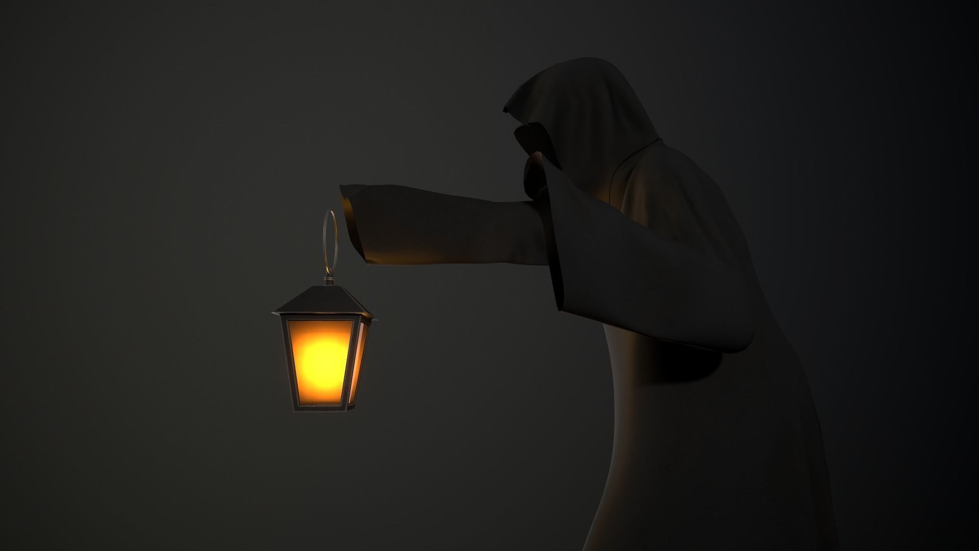 Scary ghost 2 Low-poly 3D model_8