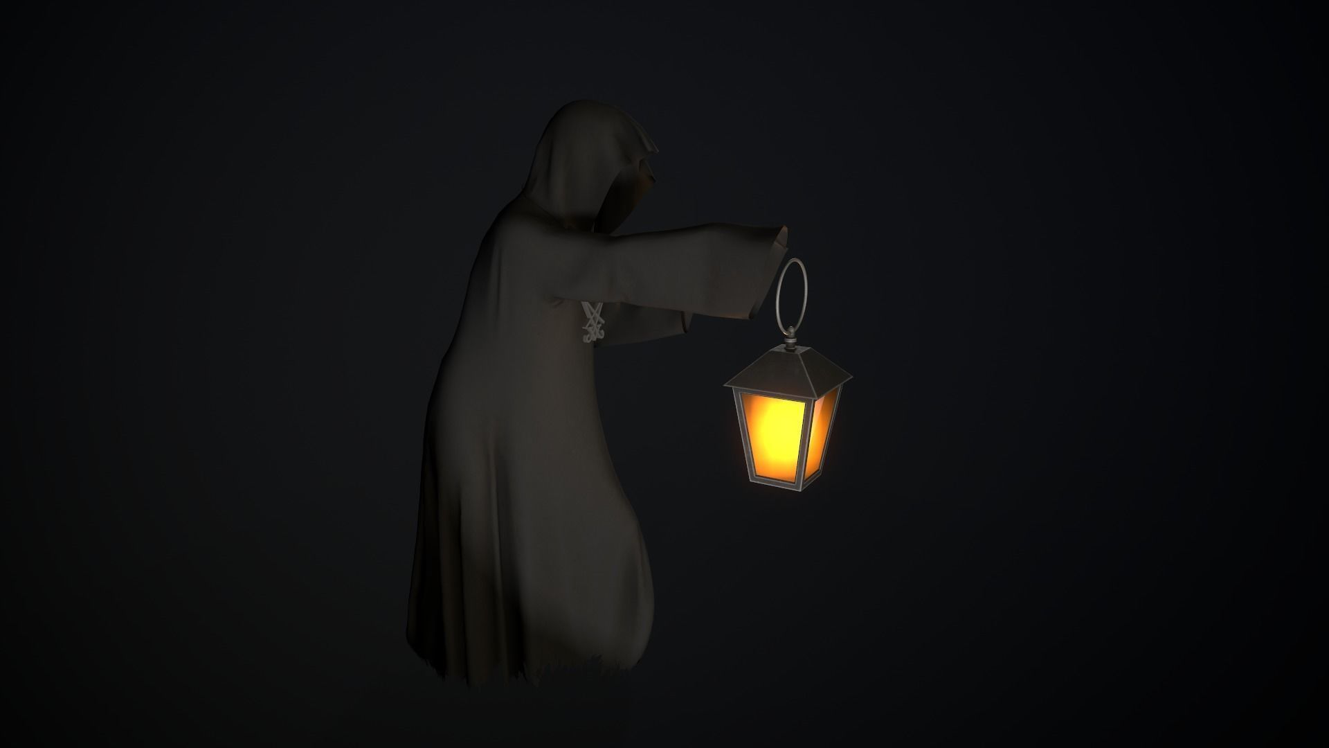 Scary ghost 2 Low-poly 3D model_5