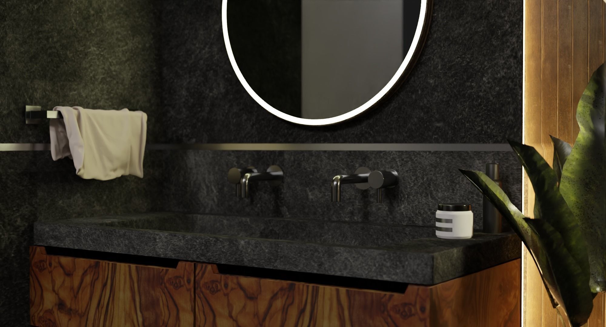 WASHROOM INTERIOR DESIGN ROOM MADE IN BLENDER 3D model_2