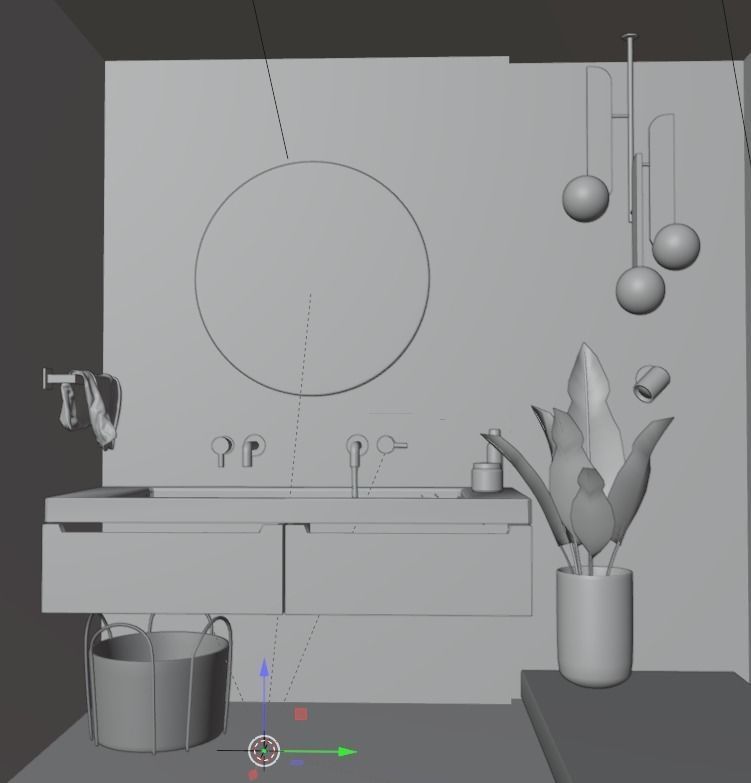 WASHROOM INTERIOR DESIGN ROOM MADE IN BLENDER 3D model_3