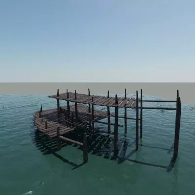 Old Boat Dock 3D model_0