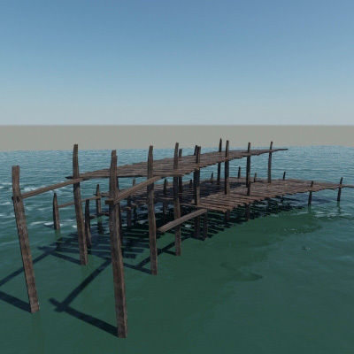 Old Boat Dock 3D model_2