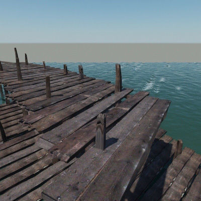 Old Boat Dock 3D model_3