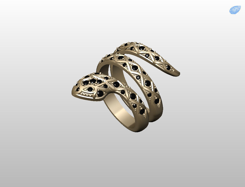Snake ring 3D print model_24