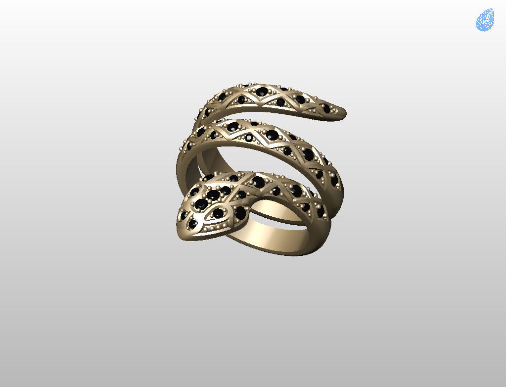 Snake ring 3D print model_10