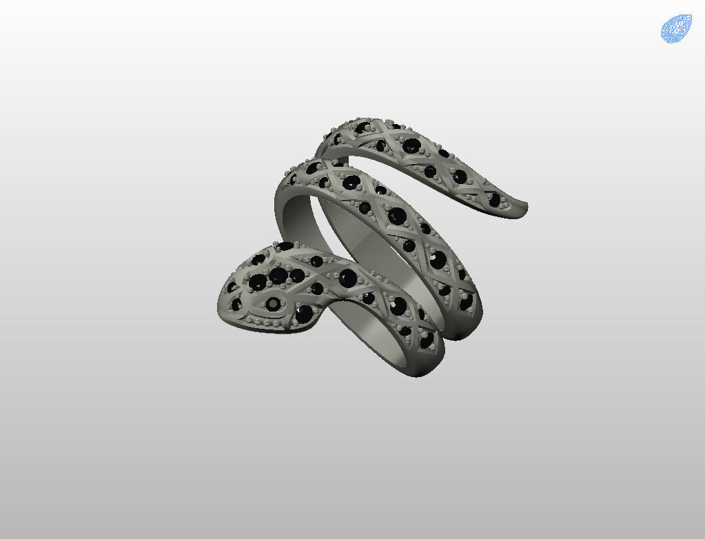 Snake ring 3D print model_41