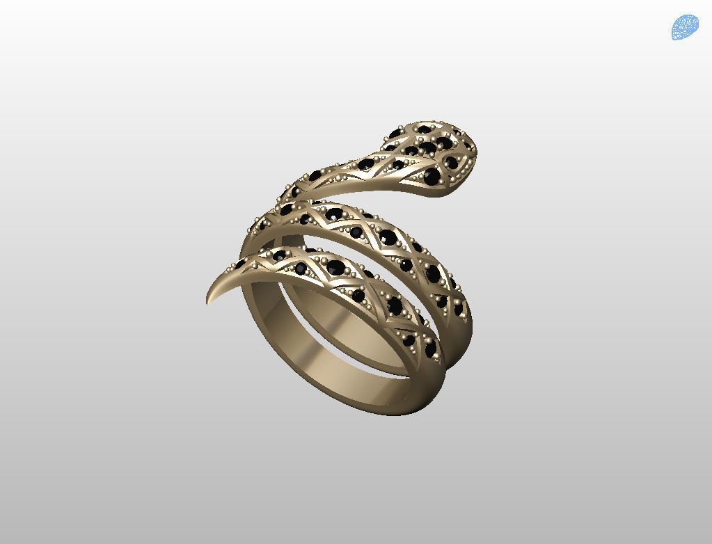 Snake ring 3D print model_51