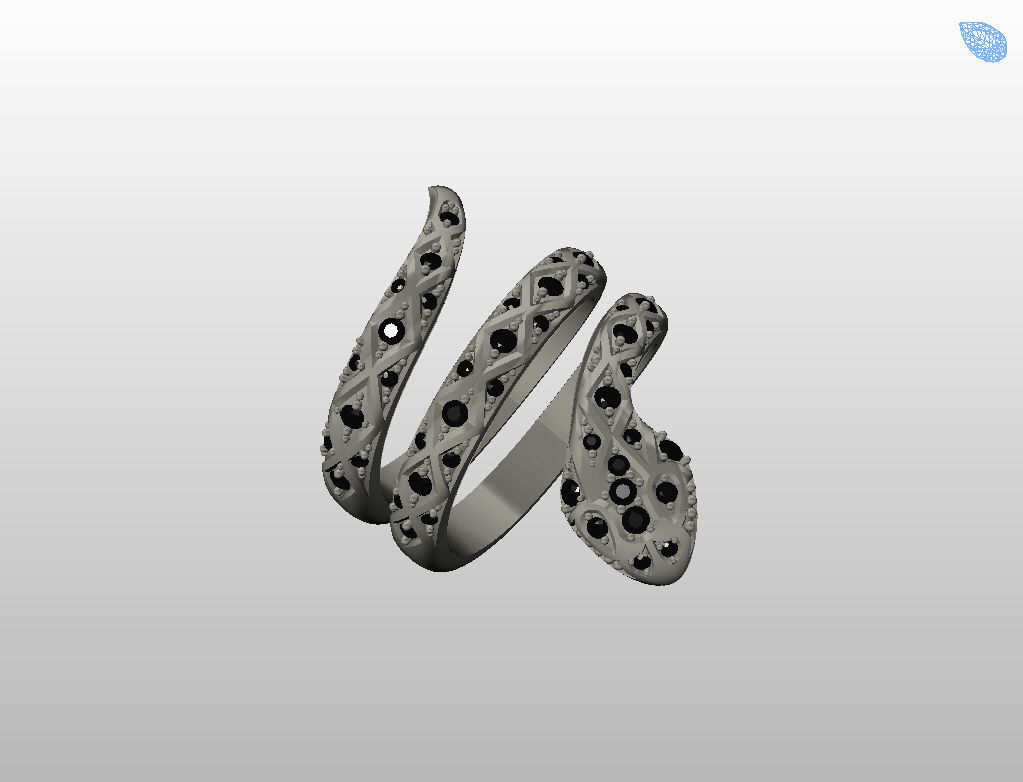 Snake ring 3D print model_58