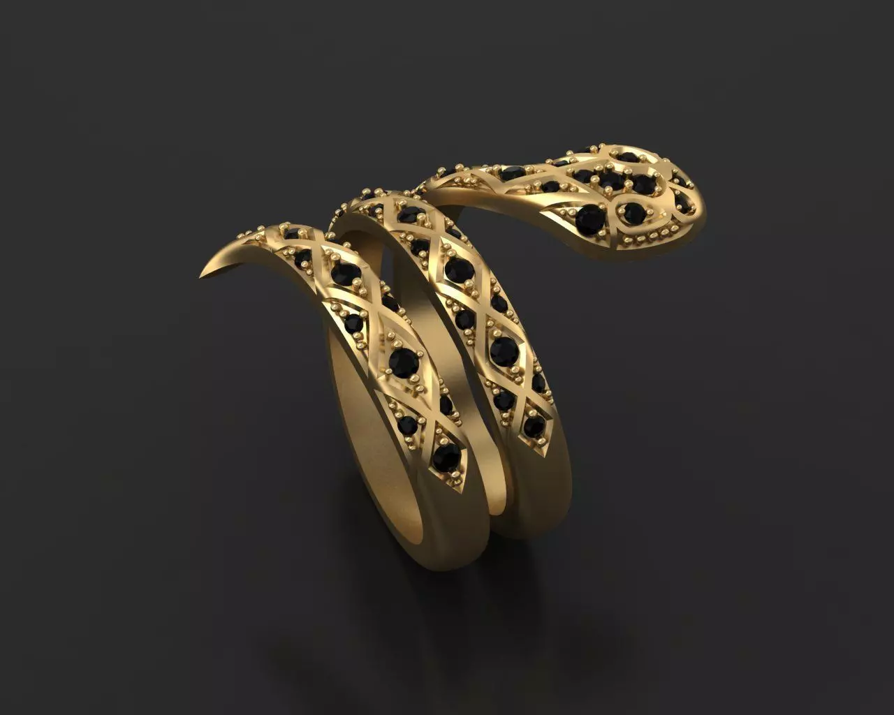 Snake ring 3D print model_0