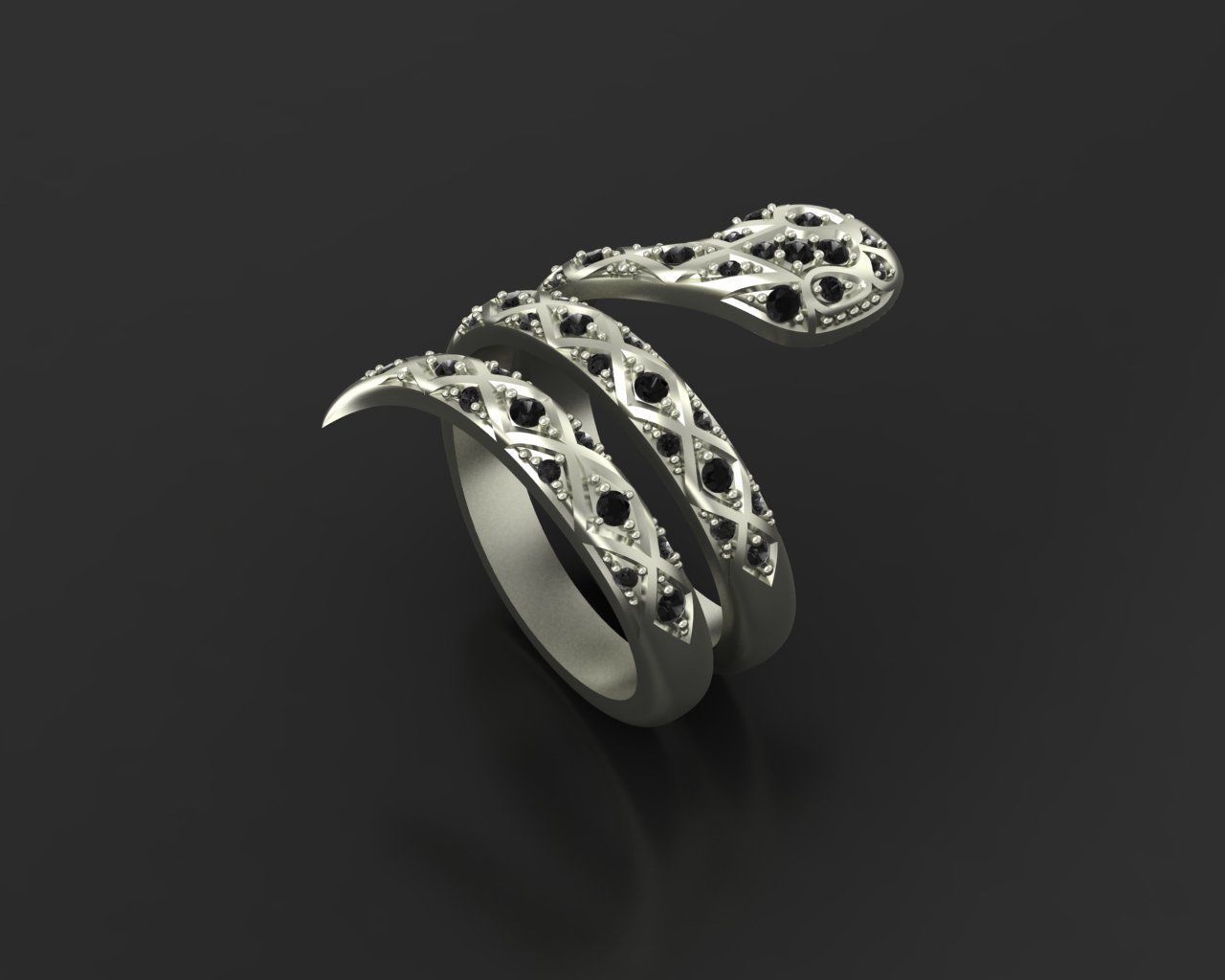 Snake ring 3D print model_7